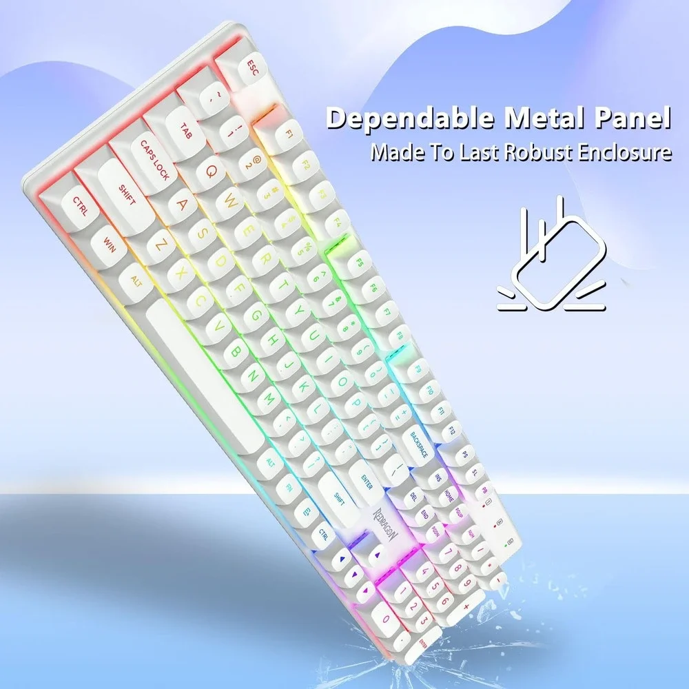 Redragon Flare Pro K710W-RGB Wireless Mechanical Gaming Keyboard White Blue